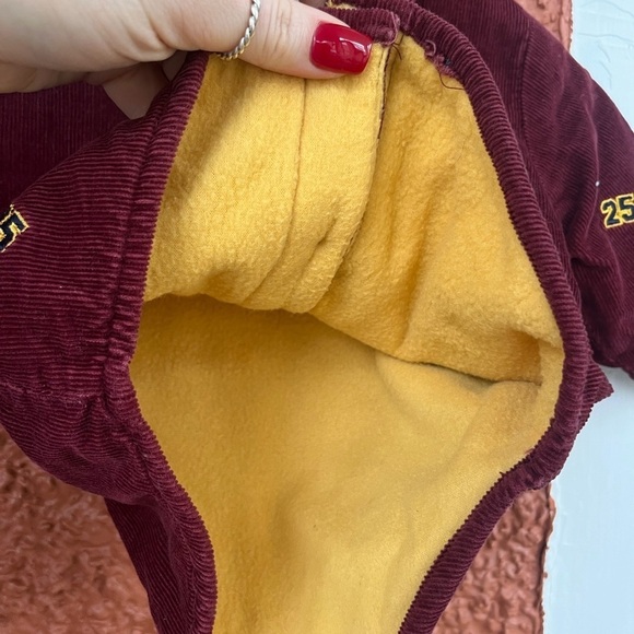 Baby Corduroy Varsity Shacket. Football. Maroon. 6/9 Months - Picture 5 of 5